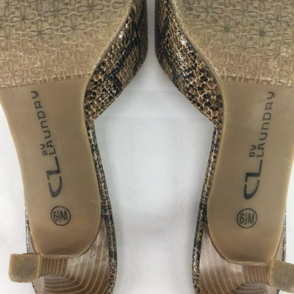 CL By Laundry Snakeskin sz 6½ Open Toe sandals - Picture 5 of 6